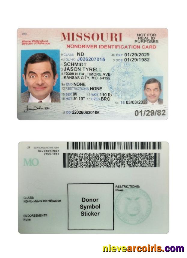 USA Missouri ID card
